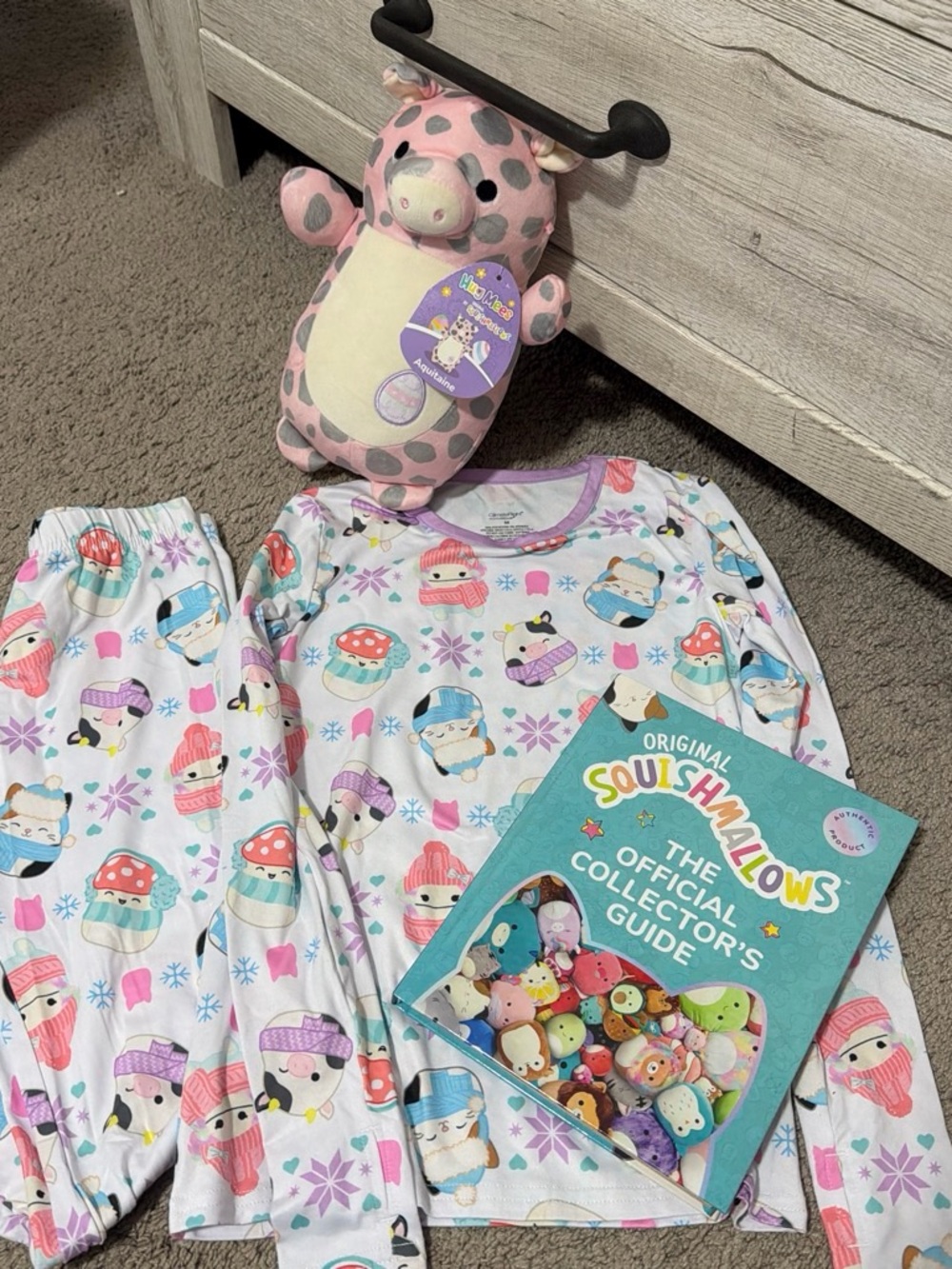 Squishmallows Kids Pajama Set and Plush - Pink, White, Purple, Blue, Teal